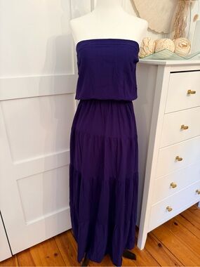 Strapless Purple Maxi Dress